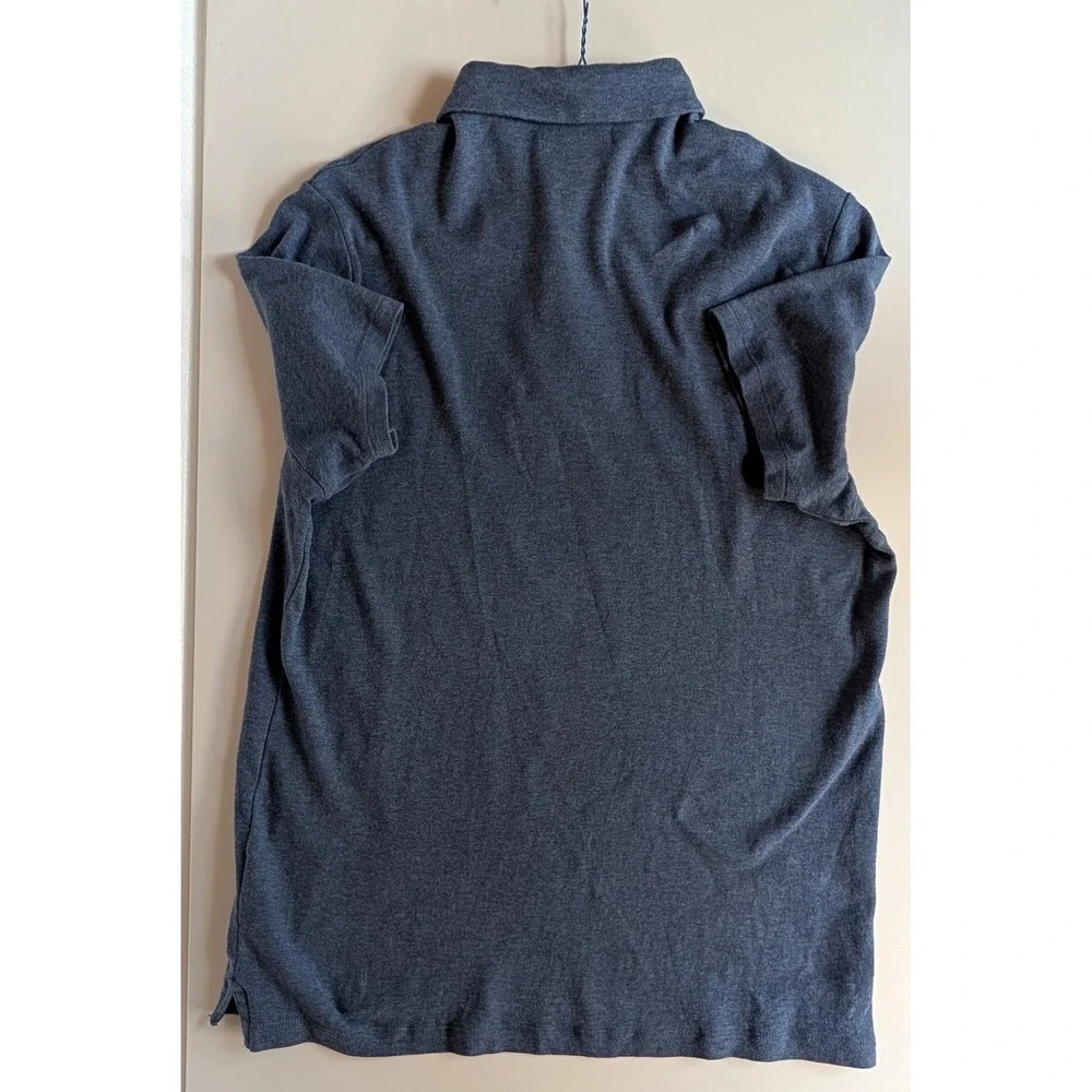Banana Republic Mens Blue Heathered 100% Cotton Short Sleeve Polo Shirt Size L